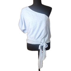 NWT Do + Be asymmetrical eyelet top  Large